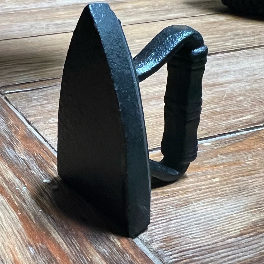 Vintage Miniature Black Cast Iron Doorstop